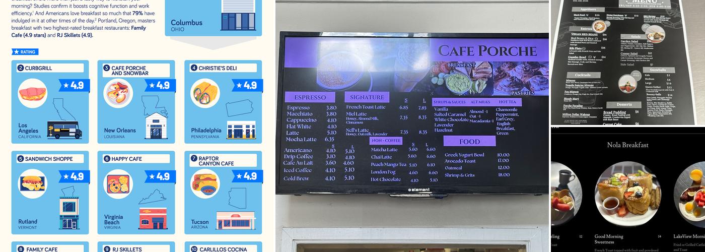 Cafe Porche & Snowbar Menu