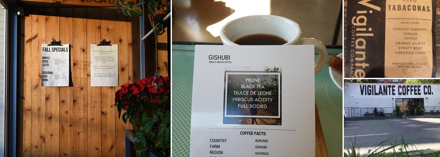 Vigilante Coffee Menu