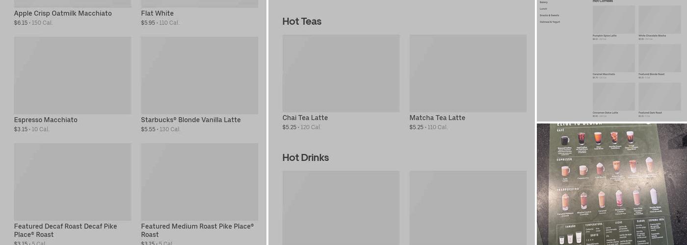 Starbucks Menu