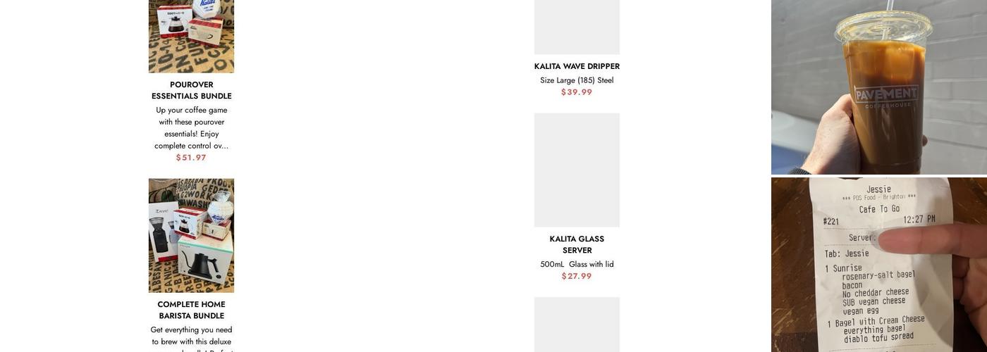 Pavement Coffeehouse - Brighton Menu