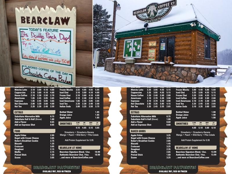 Bearclaw Coffee Co. Menu