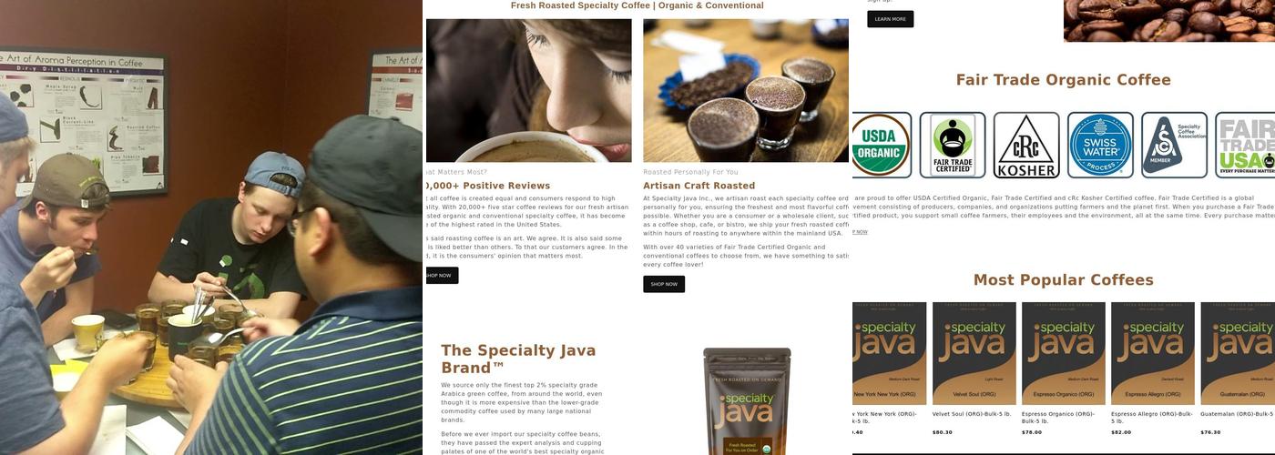 Specialty Java Inc. Menu