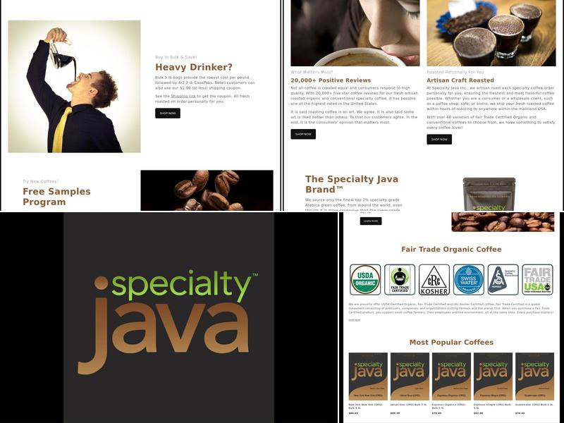 Specialty Java Inc. Menu