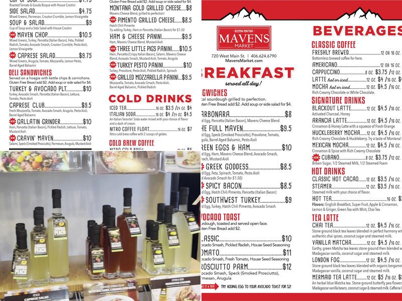 Mavens Market Menu