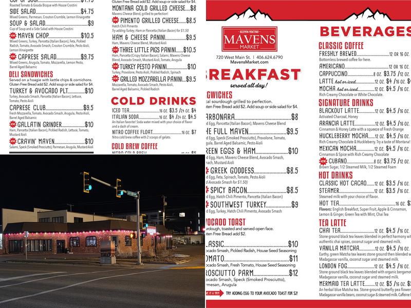 Mavens Market Menu
