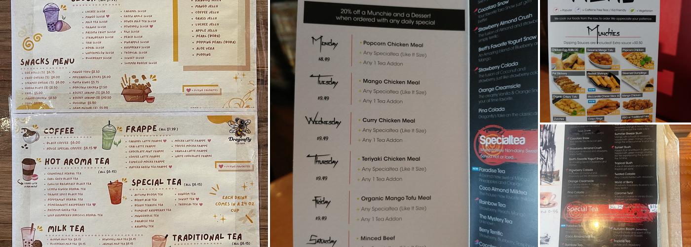 Dragonfly Tea Bar Menu