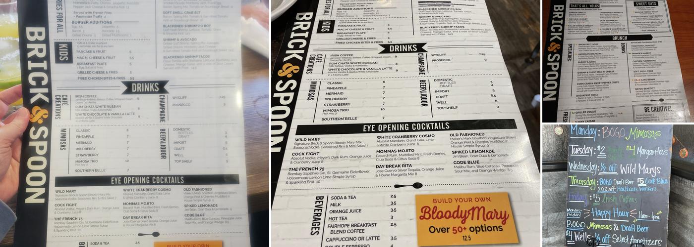 Brick & Spoon Menu