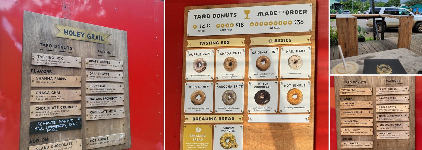 Holey Grail Donuts Menu