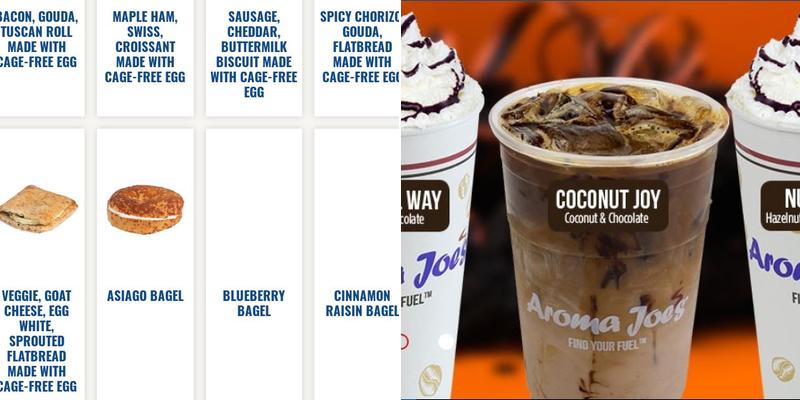 Aroma Joe's Coffee Menu