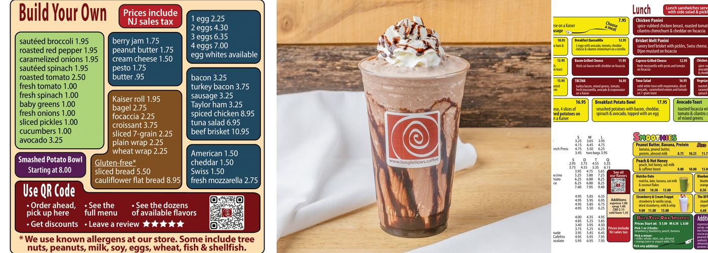 Longfellow's Coffee Menu