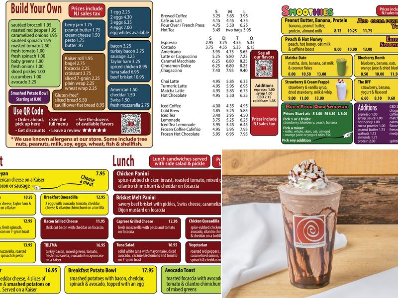 Longfellow's Coffee Menu