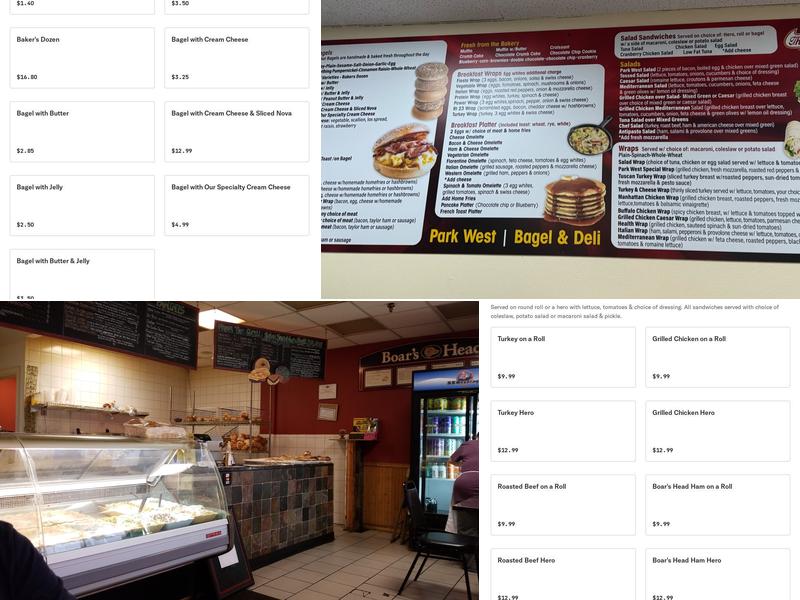 Parkwest Bagel Cafe Menu