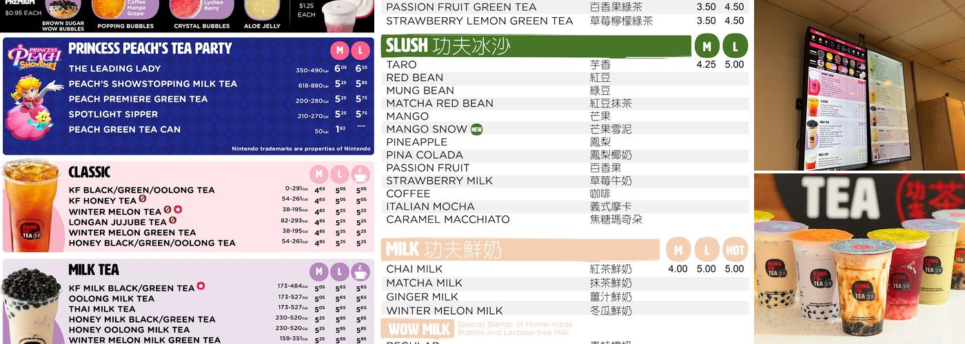 Kung Fu Tea Menu