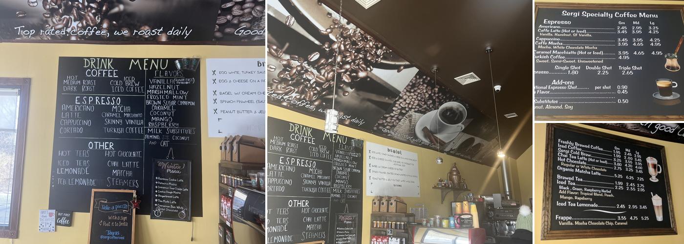 Sergi Coffee Roaster Menu