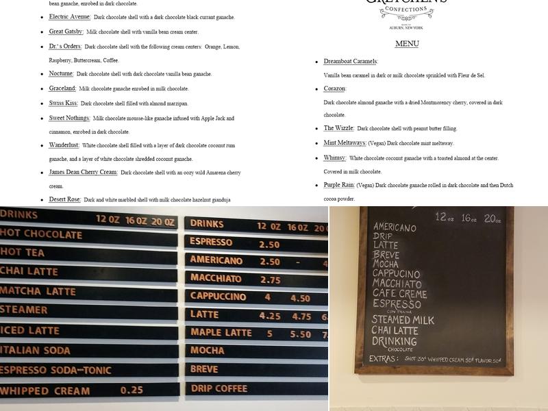 Gretchen's Confections and Cafe Menu