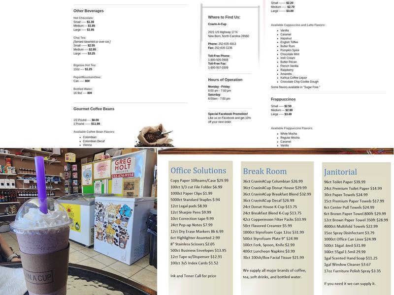 CRAVIN A CUP Menu