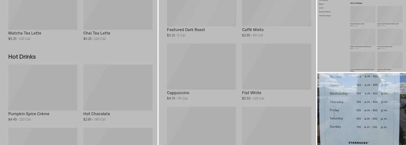 Starbucks Menu
