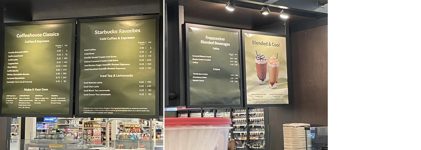 Starbucks Menu