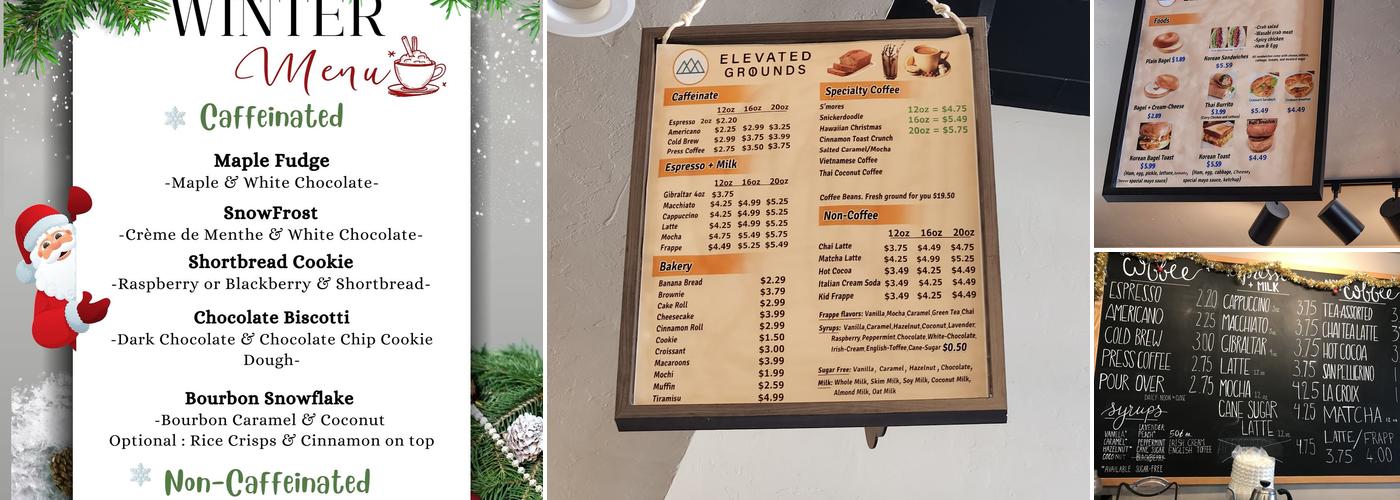Elevated Grounds Menu