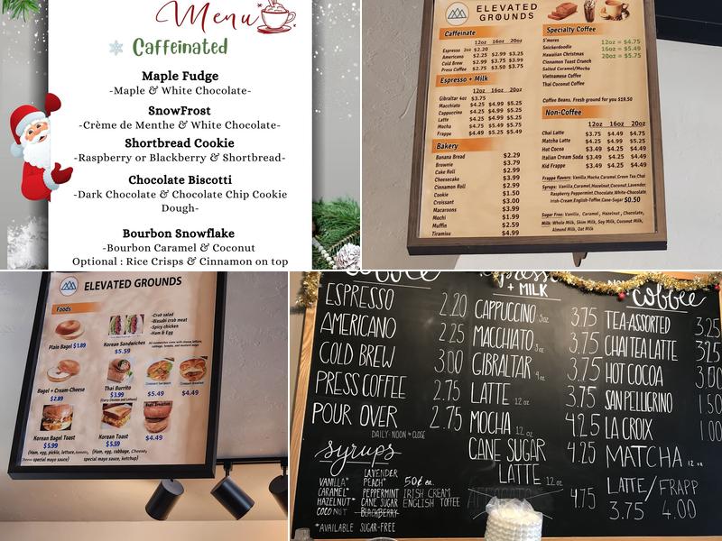 Elevated Grounds Menu