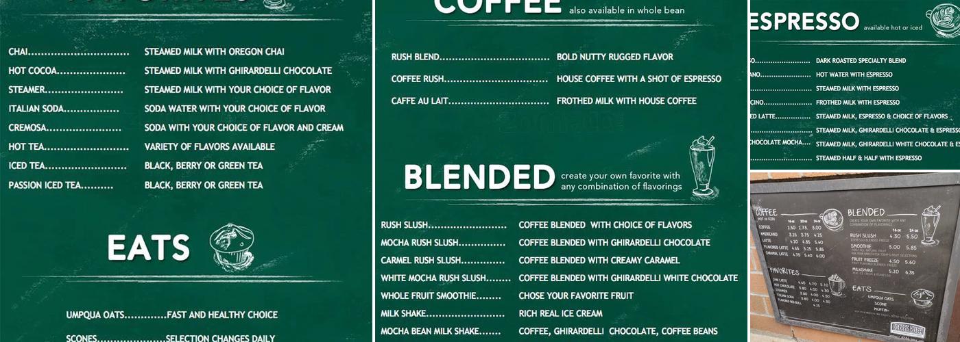 Coffee Rush Menu