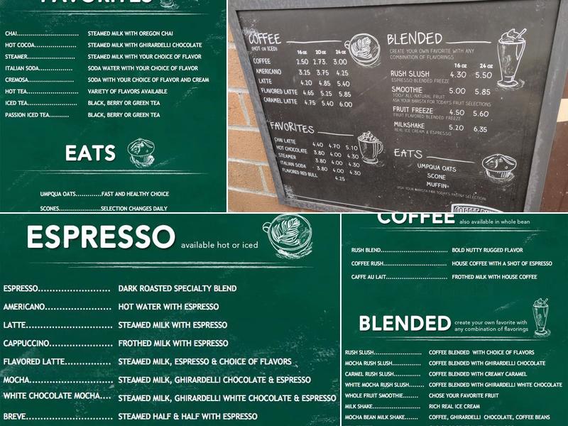Coffee Rush Menu