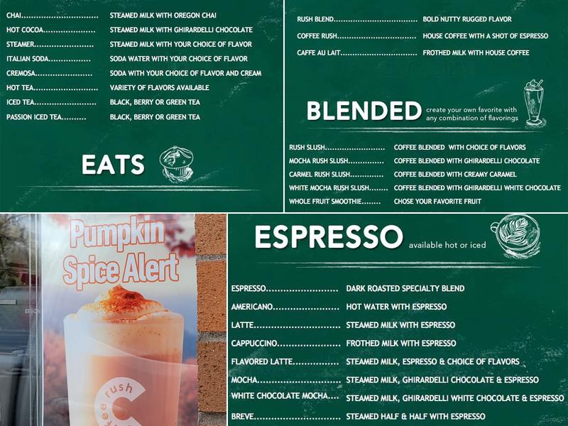Coffee Rush Menu