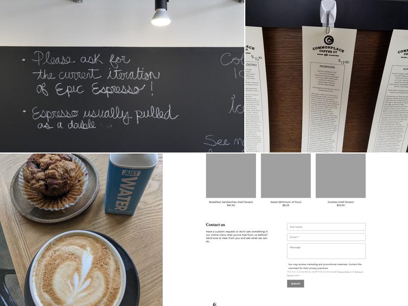 Commonplace Coffee Menu