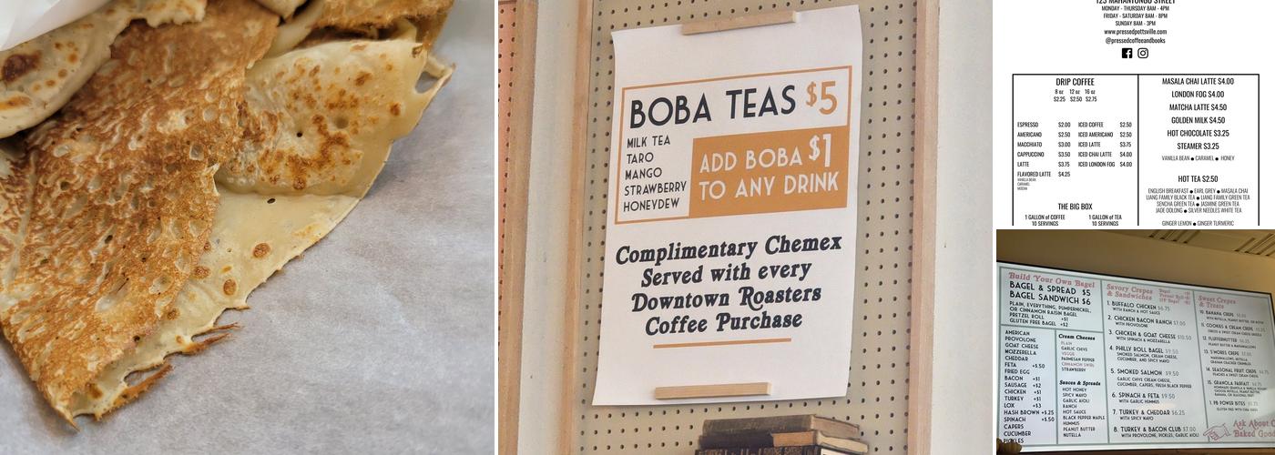 Pressed Coffee & Books Menu