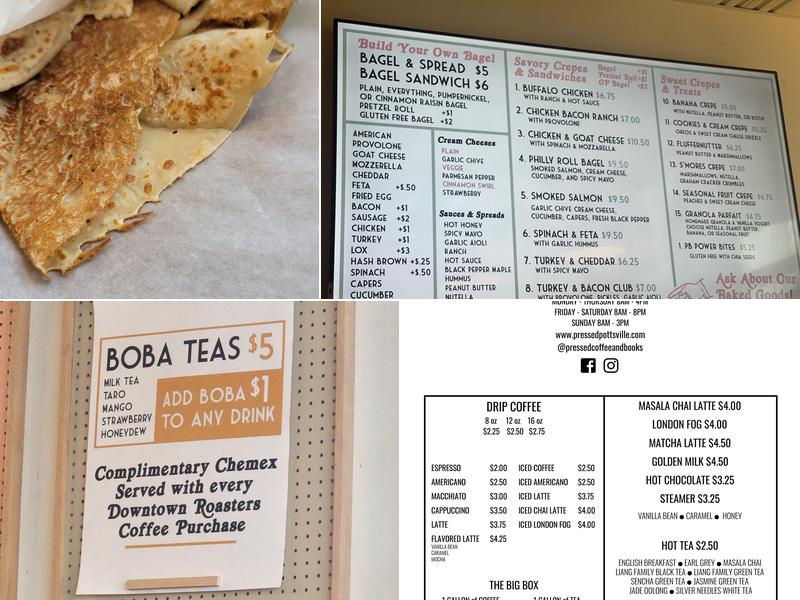 Pressed Coffee & Books Menu