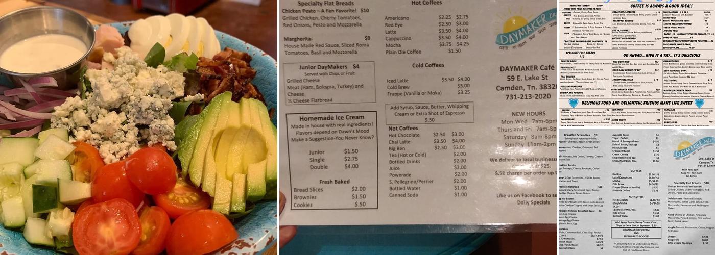 The DayMaker Cafe Menu