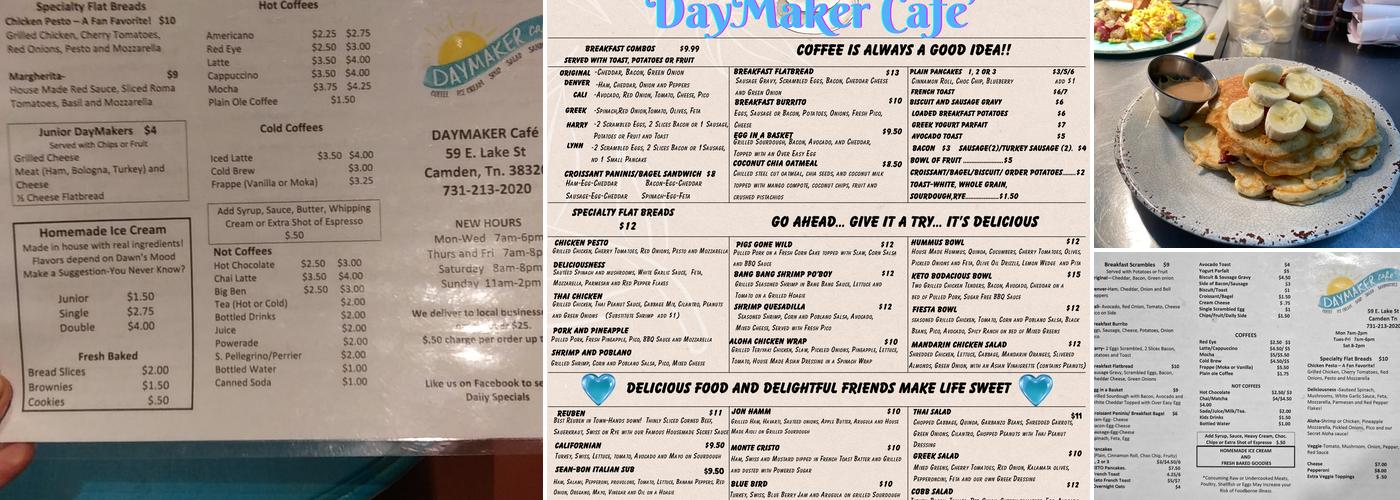 The DayMaker Cafe Menu