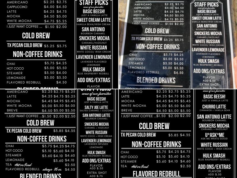 Coffee Bound Menu