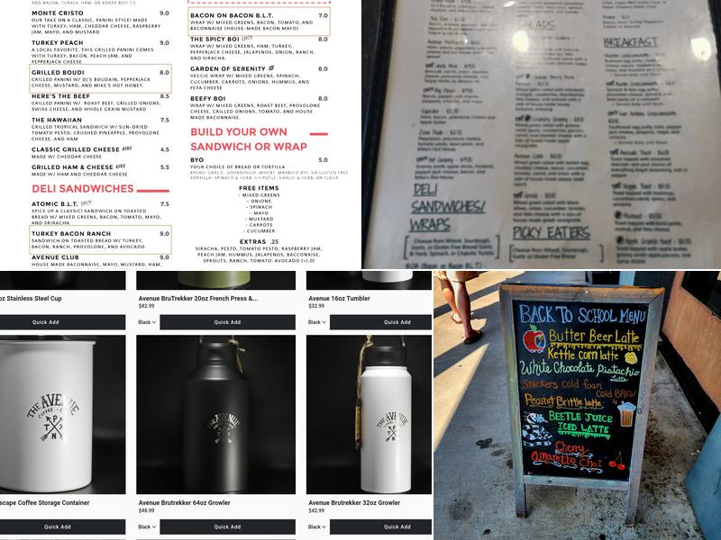 The Avenue Coffee & Cafe Menu