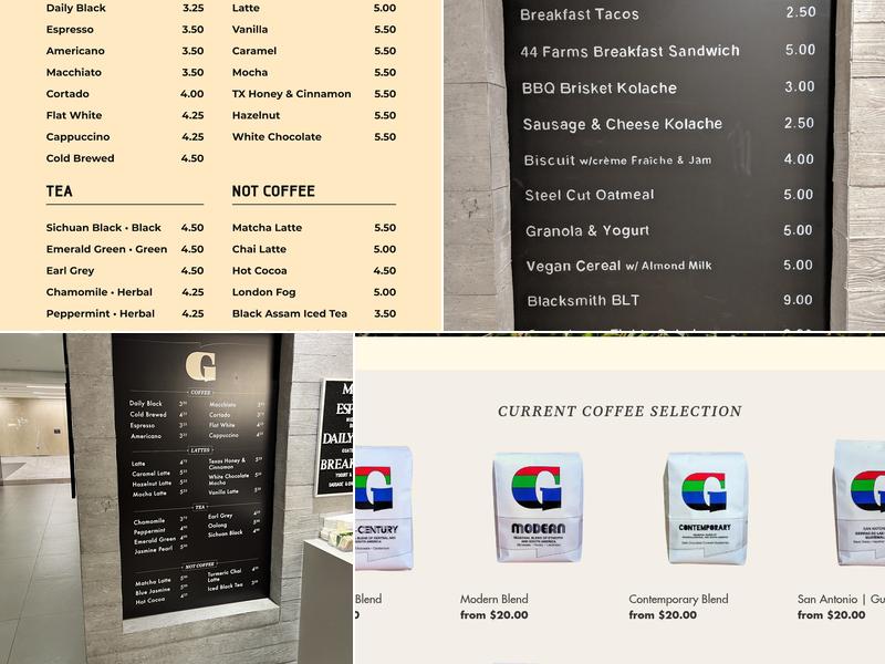 Greenway Coffee & Tea Menu