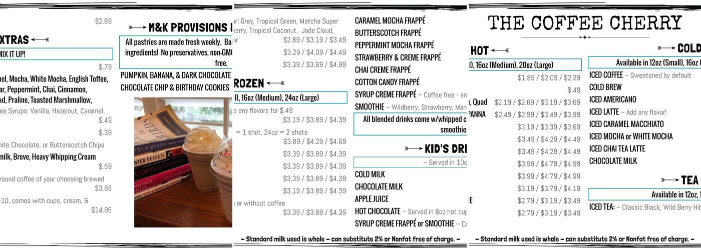 The Coffee Cherry Menu