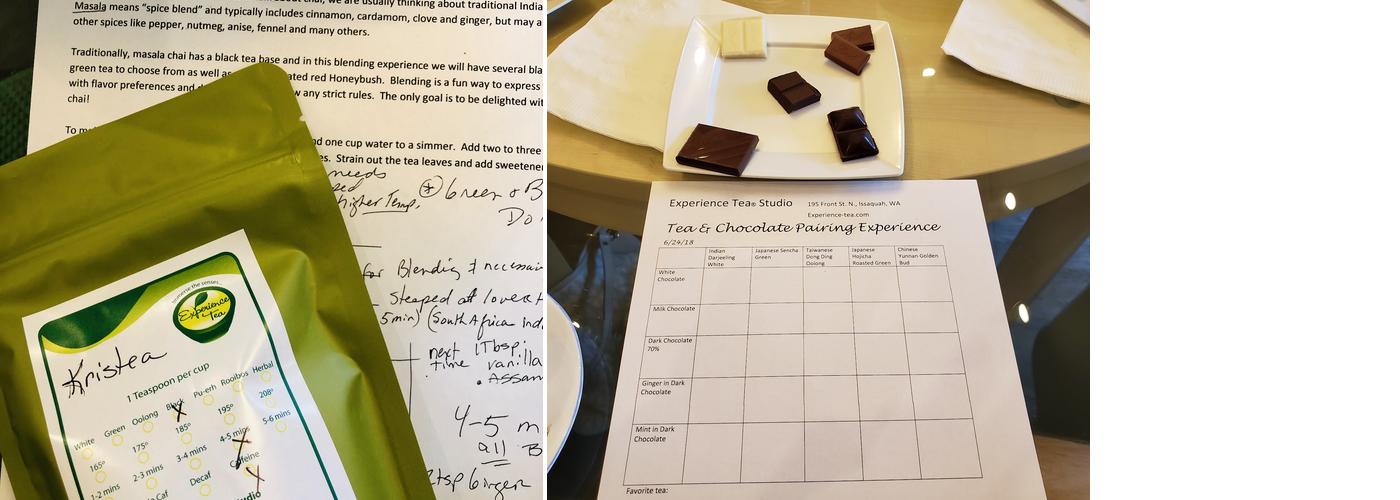 Experience Tea Studio Menu