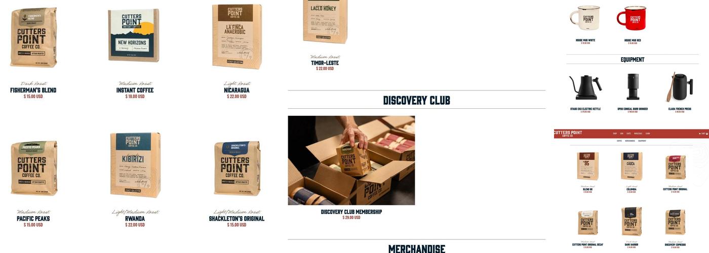 Cutters Point Coffee Menu