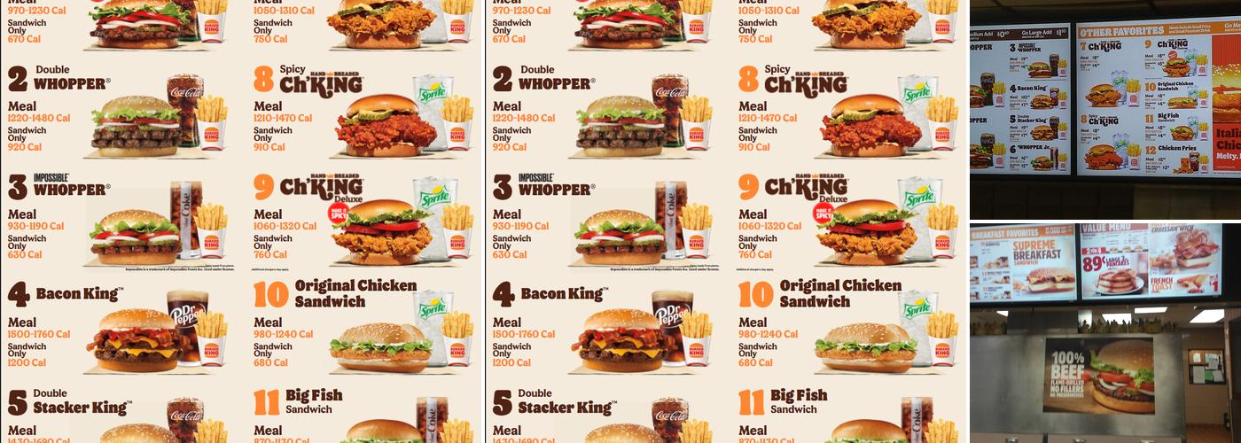 Burger King Menu