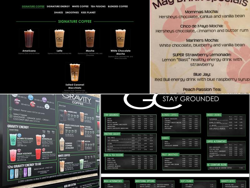 Gravity Coffee Menu