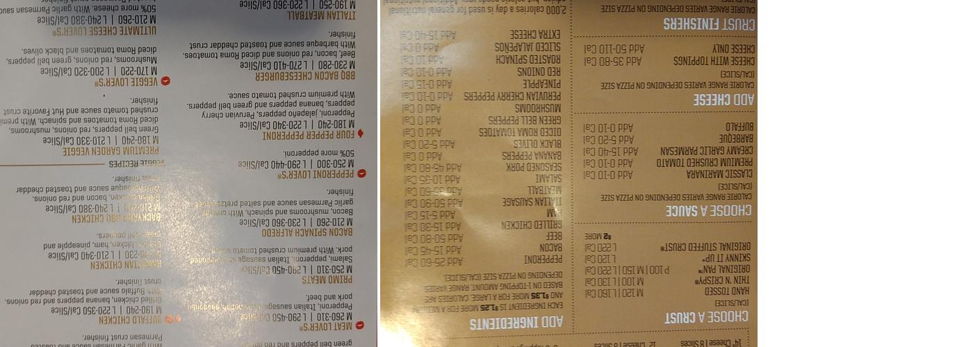 Pizza Hut Menu