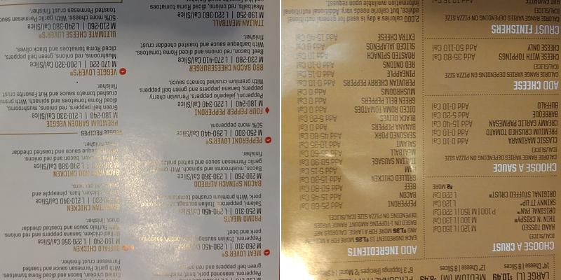 Pizza Hut Menu