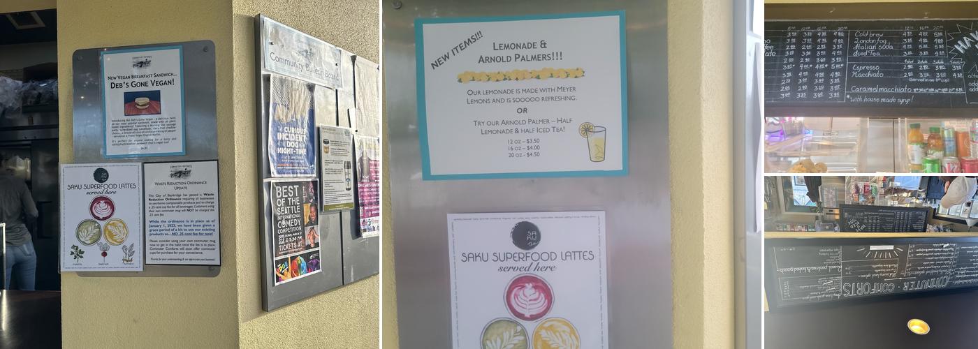 Commuter Comforts Menu