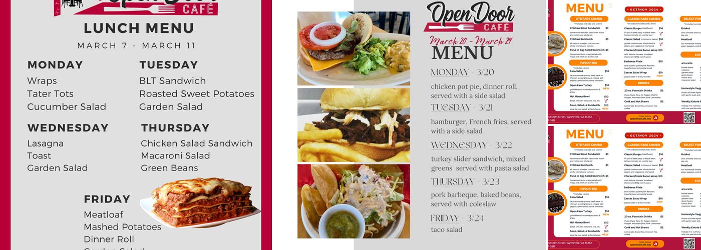 Open Door Café Menu