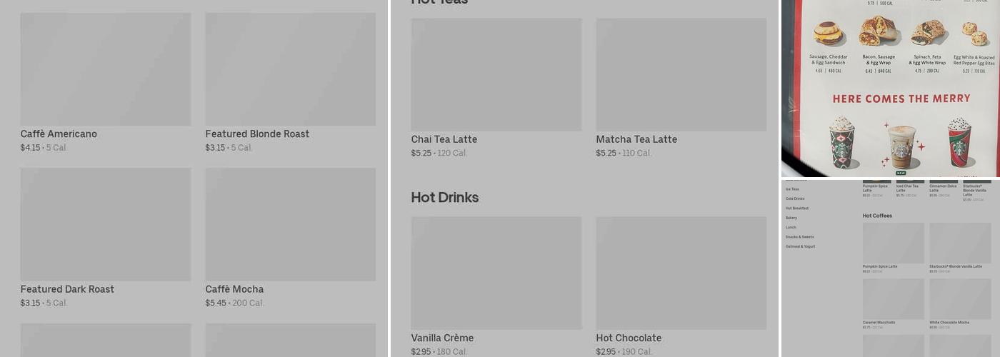Starbucks Menu