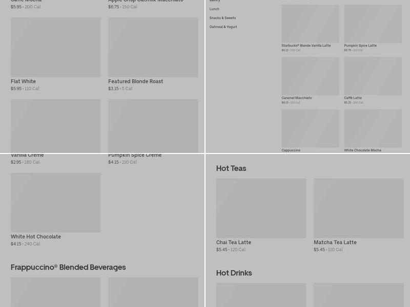 Starbucks Menu