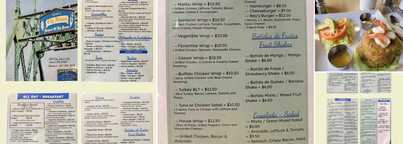 Ray's Cafe And Restaurant Menu