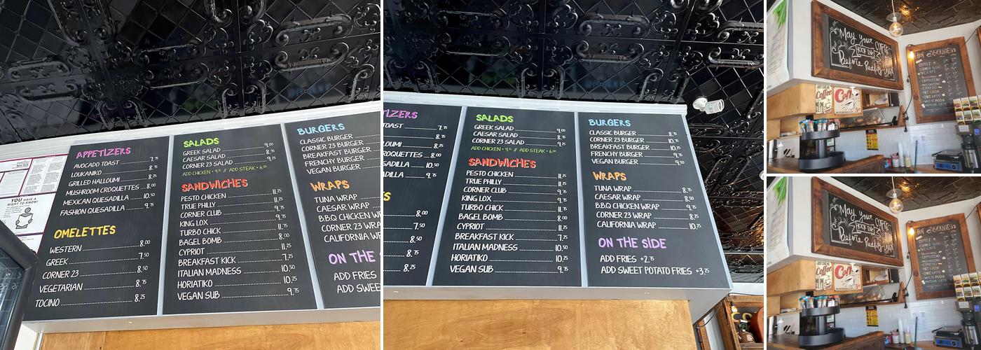 The Corner Spot Cafe Menu