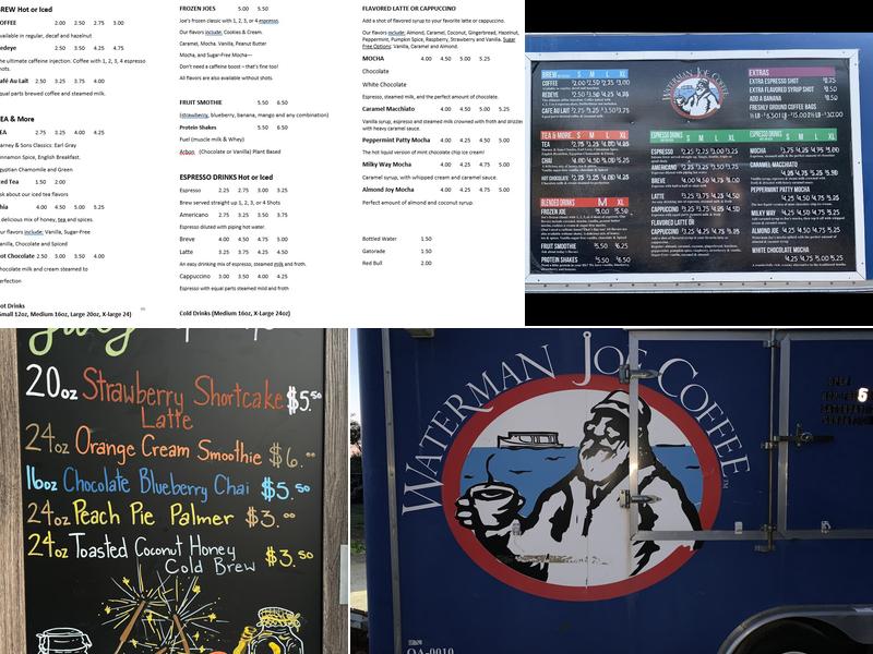 Waterman Joe Coffee Menu