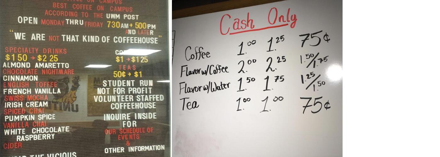 8th Note Coffeehouse with Stone Creek Coffee Menu